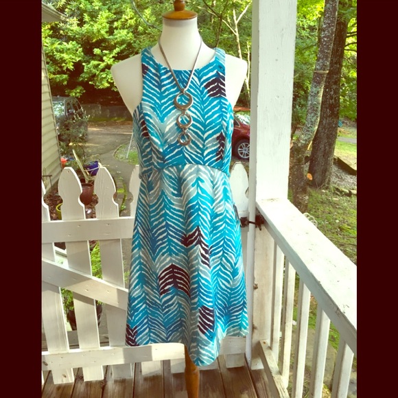 Trina Turk Dresses & Skirts - Trina Turk  Zebra Blues Dress 8 FREE SHIP